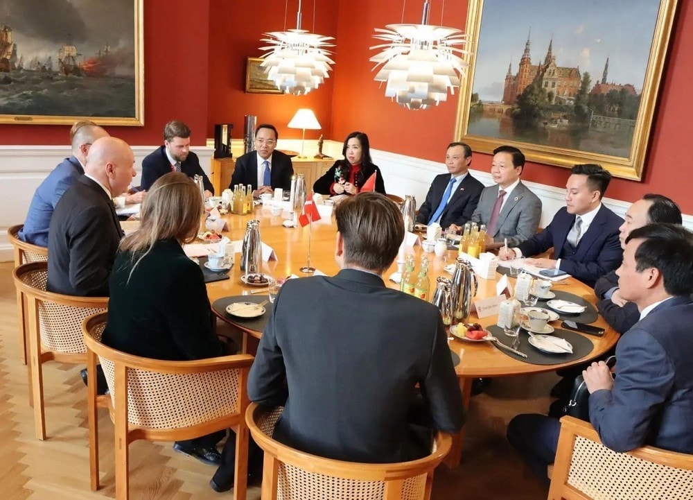 At the meeting between Deputy Prime Minister Tran Hong Ha and Speaker of the Danish Parliament Soren Gade (Photo: VNA) At the meeting between Deputy Prime Minister Tran Hong Ha and Speaker of the Danish Parliament Soren Gade (Photo: VNA)