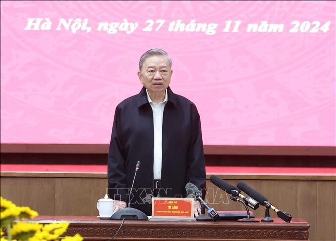 Tổng Bí thư Tô Lâm phát biểu chỉ đạo. Ảnh: Thống Nhất/TTXVN
