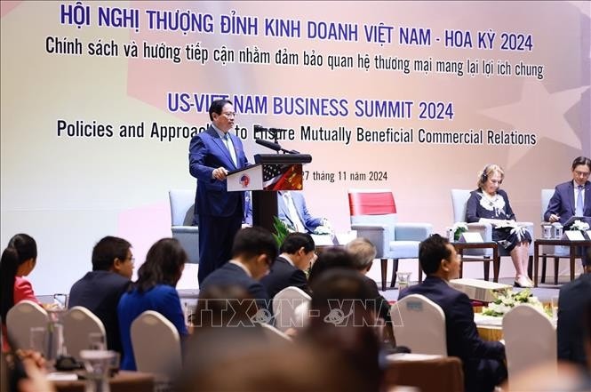 Thủ tướng Phạm Minh Chính phát biểu tại hội nghị. Ảnh: Dương Giang/TTXVN