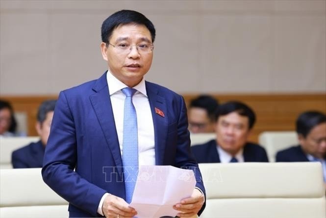 Bộ trưởng Bộ Tài chính Nguyễn Văn Thắng phát biểu nhận nhiệm vụ. Ảnh: Dương Giang/TTXVN