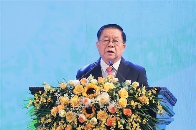 Trưởng Ban Tuyên giáo Trung ương Nguyễn Trọng Nghĩa phát biểu. Ảnh: Minh Quyết - TTXVN