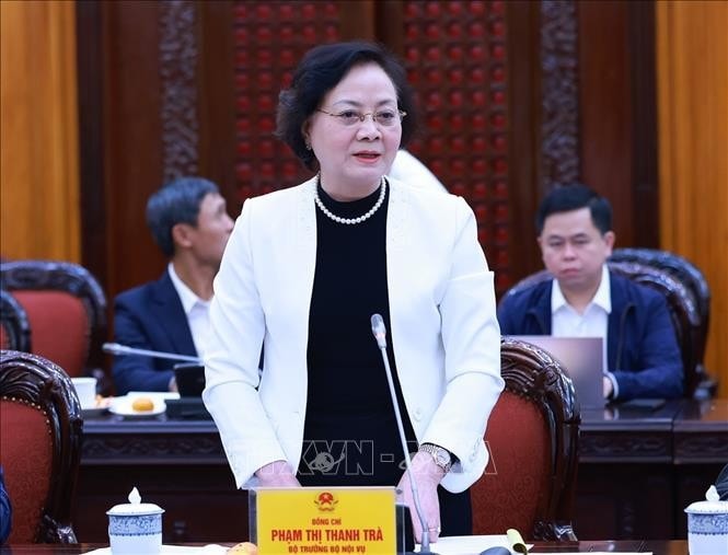 Bộ trưởng Bộ Nội vụ Phạm Thị Thanh Trà phát biểu. Ảnh: Dương Giang/TTXVN