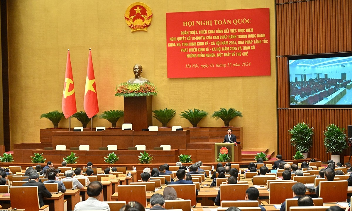 Trưởng Ban Tuyên giáo Trung ương Nguyễn Trọng Nghĩa phát biểu. Ảnh: Quang Khánh