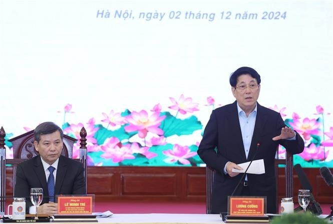 Chủ tịch nước Lương Cường phát biểu chỉ đạo. Ảnh: Lâm Khánh/TTXVN