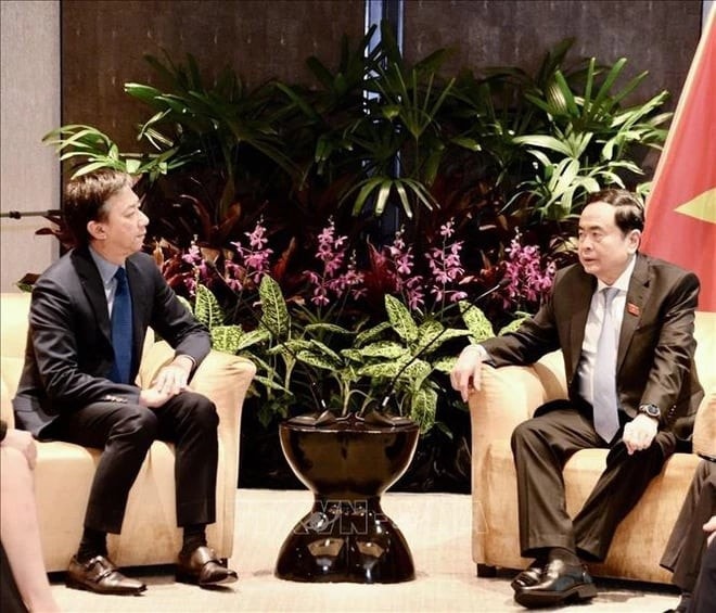 National Assembly Chairman Tran Thanh Man and Deputy Chief Executive Officer of Temasek International Chia Song Hwee (Photo: Doan Tan/VNA) be36f3a3-a6a3-4b3d-b1e9-f308b91a6b70.jpg