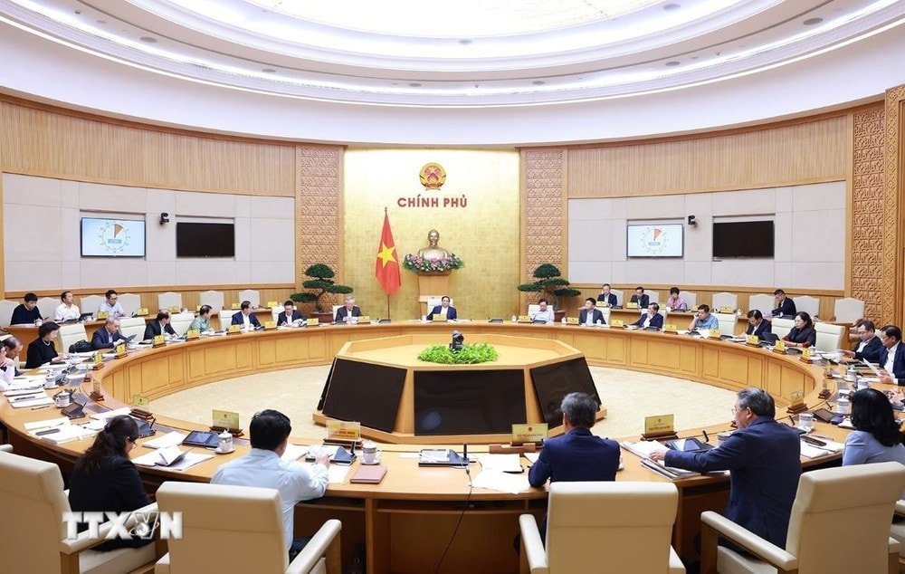 Phiên họp Chính phủ chuyên đề về xây dựng pháp luật tháng 12 năm 2024. Ảnh: Dương Giang/TTXVN4e