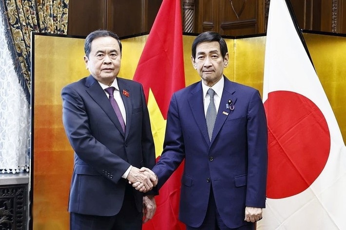 National Assembly (NA) Chairman Tran Thanh Man and President of the House of Councilors of Japan Sekiguchi Masakazu held talks. Photo: Doan Tan/VNA ctqh-thuong-vien-nhat-a7.jpg