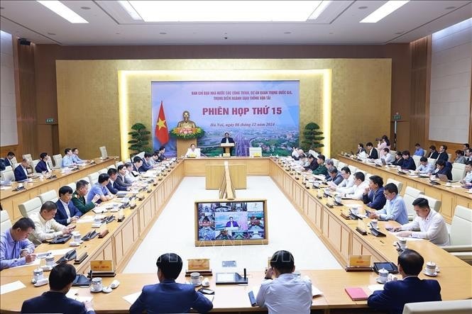 Phiên họp thứ 15 Ban Chỉ đạo dự án trọng điểm ngành giao thông. Ảnh: Dương Giang/TTXVN