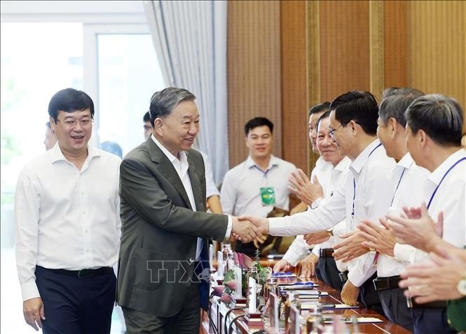 Tổng Bí thư Tô Lâm với các đại biểu. Ảnh: Thống Nhất- TTXVN