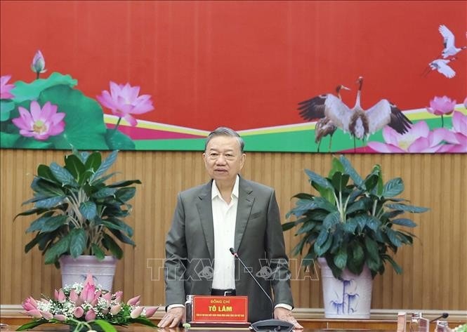 Tổng Bí thư Tô Lâm phát biểu chỉ đạo. Ảnh: Thống Nhất- TTXVN