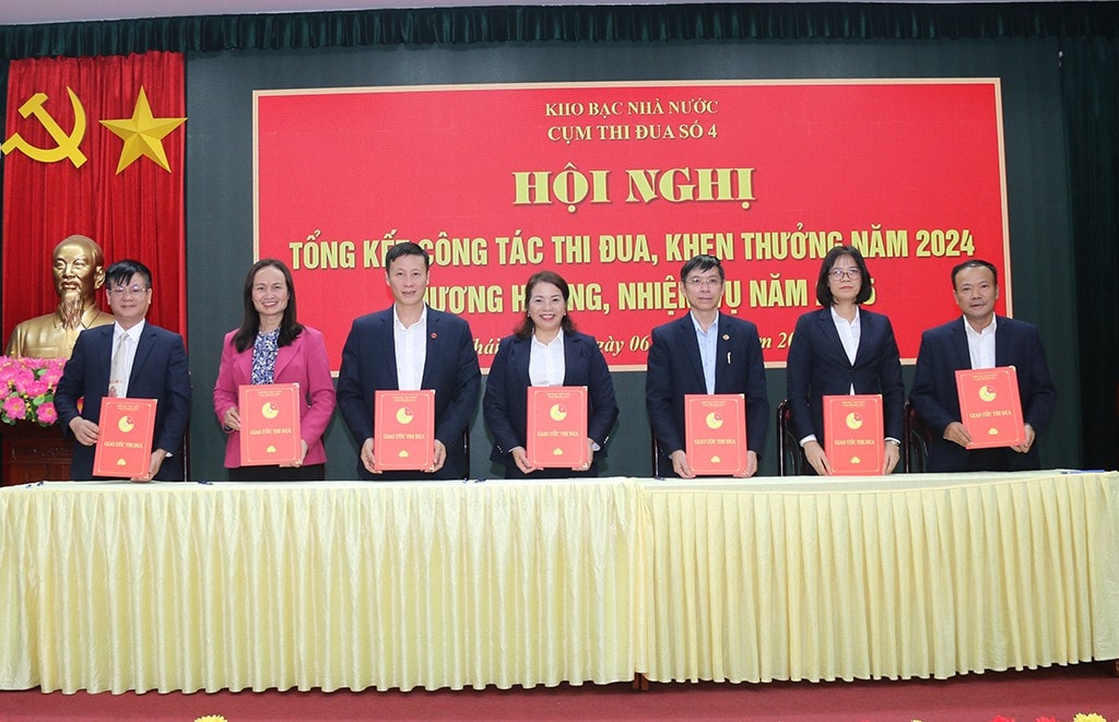 Cụm thi đua số 4 - KBNN ký Giao ước thi đua năm 2025