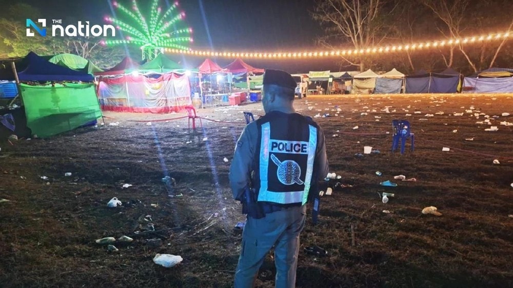 Authorities in Thailand have arrested two suspects following a blast at a festival near the border with Myanmar that killed three people and wounded dozens. (Photo: nationthailand.com) Authorities in Thailand have arrested two suspects following a blast at a festival near the border with Myanmar that killed three people and wounded dozens. (Photo: nationthailand.com)