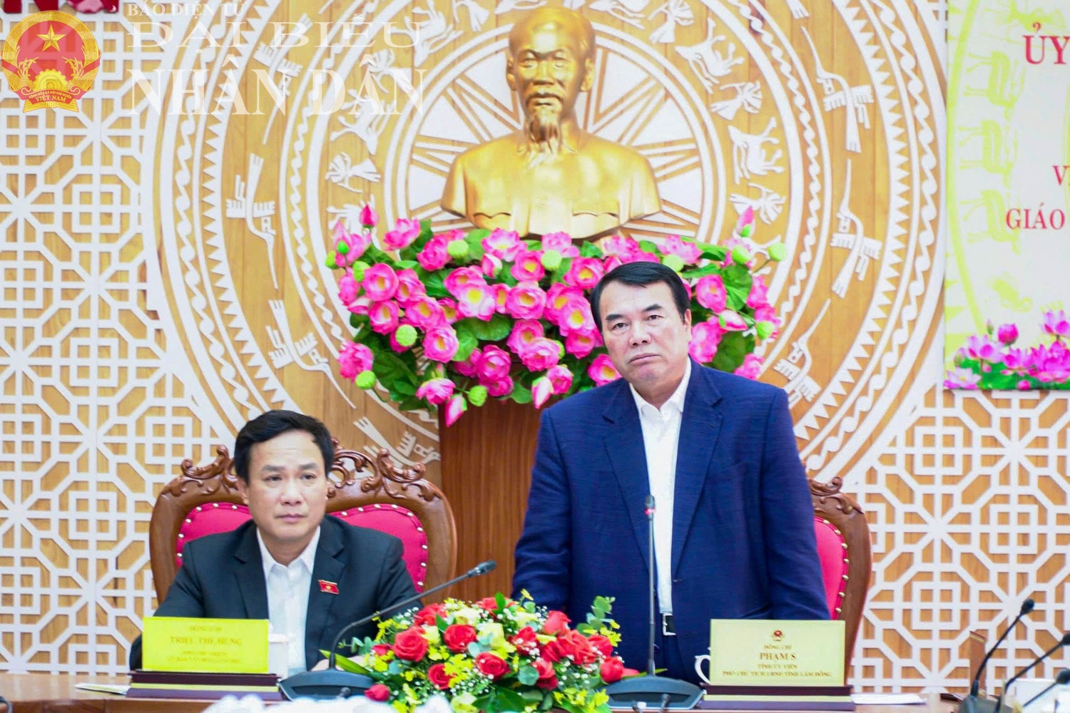 Phó Chủ tịch UBND tỉnh Lâm Đồng Phạm S phát biểu
