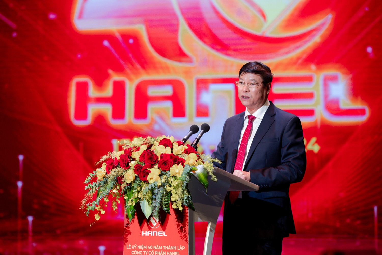 Chủ tịch HĐQT Công ty CP Hanel Nguyễn Đình Vinh phát biểu tại Lễ kỷ niệm