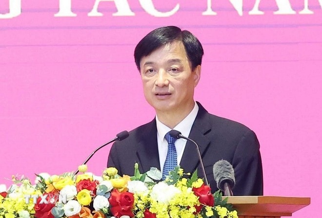 Chánh Văn phòng Trung ương Đảng Nguyễn Duy Ngọc phát biểu. Ảnh: Thống Nhất/TTXVN