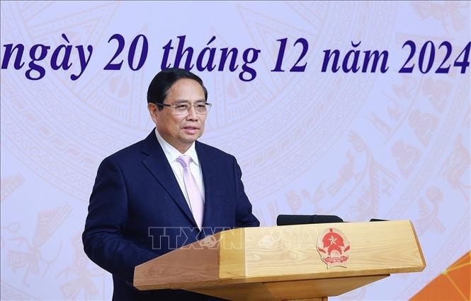 Thủ tướng Phạm Minh Chính chủ trì Hội nghị triển khai nhiệm ngoại giao kinh tế năm 2025. Ảnh: Dương Giang/TTXVN