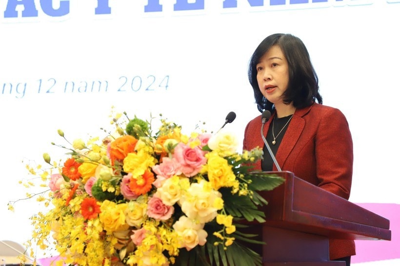 Bộ trưởng Bộ Y tế Đào Hồng Lan phát biểu khai mạc hội nghị