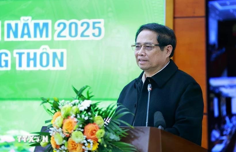 Thủ tướng Phạm Minh Chính phát biểu chỉ đạo. Ảnh: Dương Giang/TTXVN