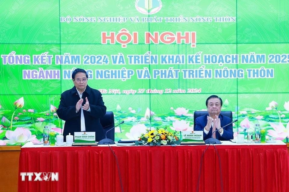 Thủ tướng Phạm Minh Chính dự Hội nghị triển khai nhiệm vụ ngành nông nghiệp. Ảnh: Dương Giang/TTXVN