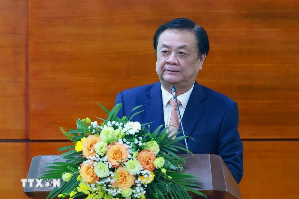 Bộ trưởng Bộ Nông nghiệp và Phát triển nông Lê Minh Hoan phát biểu. Ảnh: Dương Giang/TTXVN
