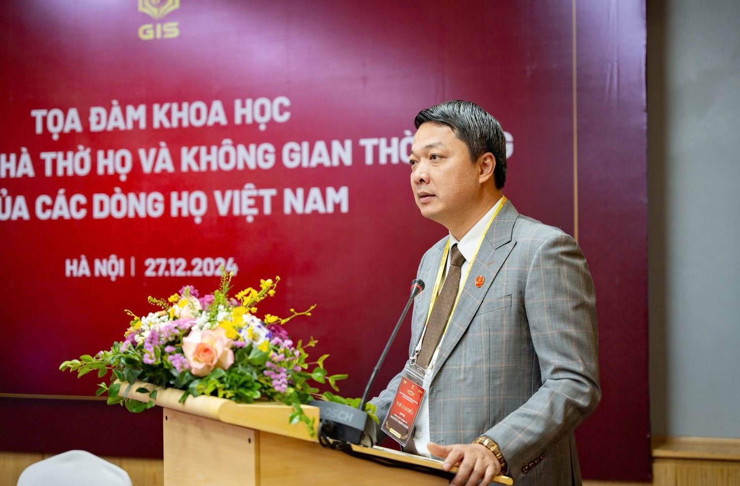 ThS. Nguyễn Trọng Mạnh, Chủ tịch Hội đồng Khoa học, Viện Phong thủy khoa học toàn cầu phát biểu tại tọa đàm