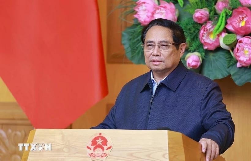 Thủ tướng Phạm Minh Chính chủ trì Phiên họp thứ tư của Ban Chỉ đạo rà soát, xử lý vướng mắc trong hệ thống văn bản quy phạm pháp luật. Ảnh: Dương Giang/TTXVN