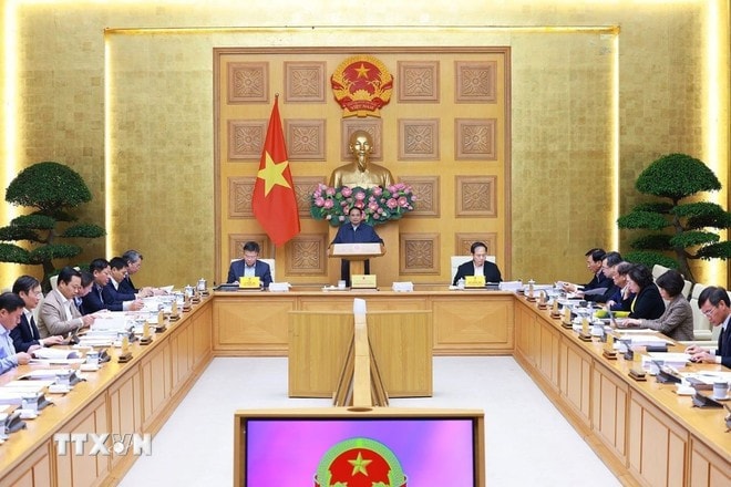 Phiên họp thứ tư của Ban Chỉ đạo rà soát, xử lý vướng mắc trong hệ thống văn bản quy phạm pháp luật. Ảnh: Dương Giang/TTXVN