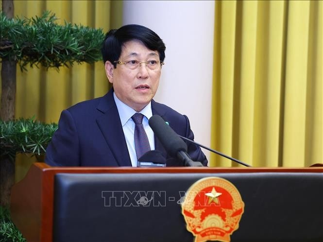Chủ tịch nước Lương Cường phát biểu chỉ đạo. Ảnh: Lâm Khánh/TTXVN