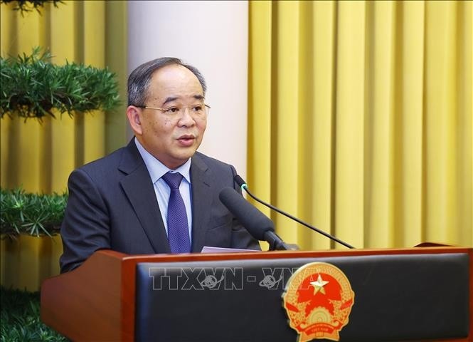 Chủ nhiệm Văn phòng Chủ tịch nước Lê Khánh Hải phát biểu. Ảnh: Lâm Khánh/TTXVN