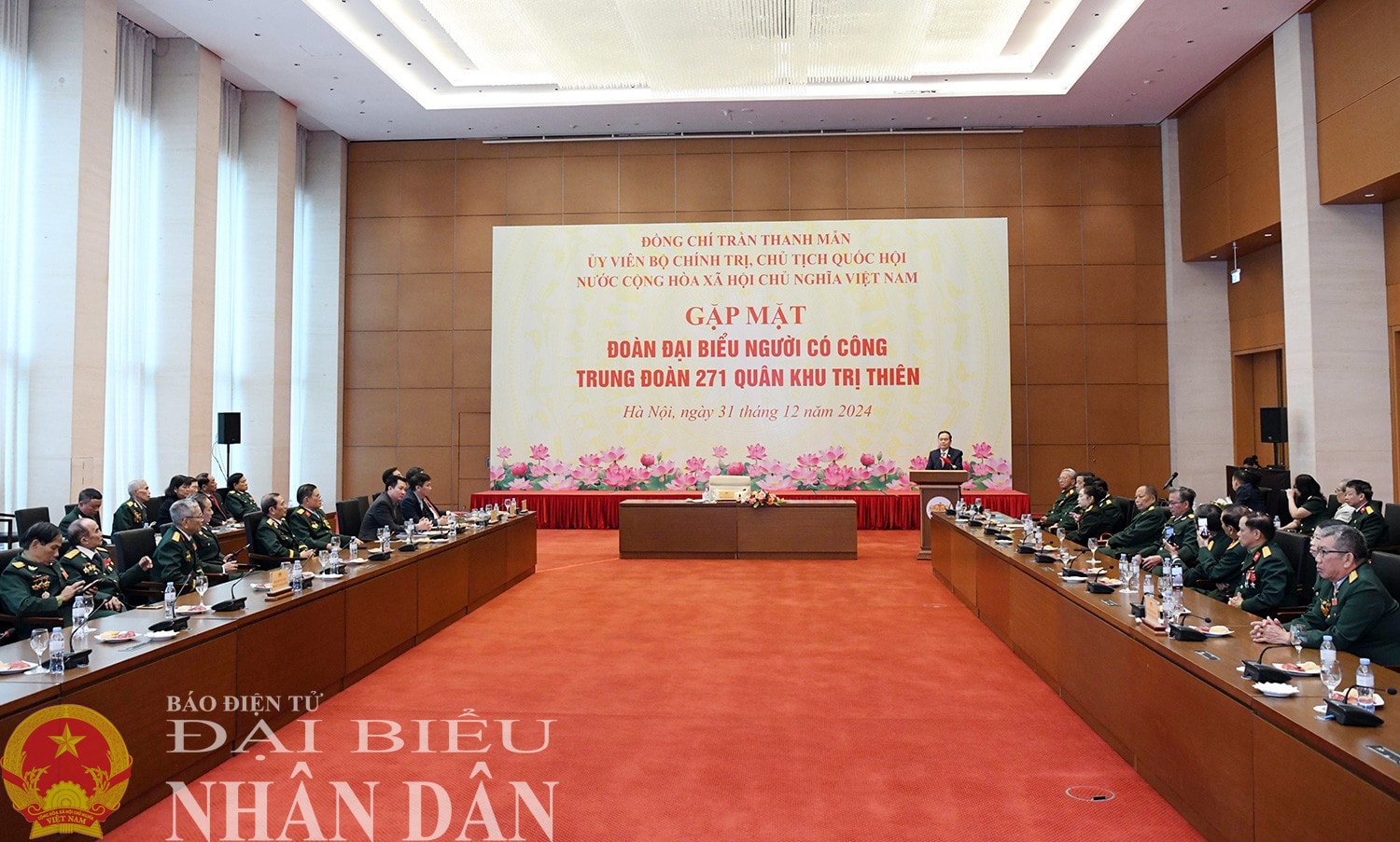 Quang cảnh cuộc gặp mặt Đoàn đại biểu người có công Trung đoàn 271 Quân khu Trị Thiên. Ảnh: Lâm Hiển