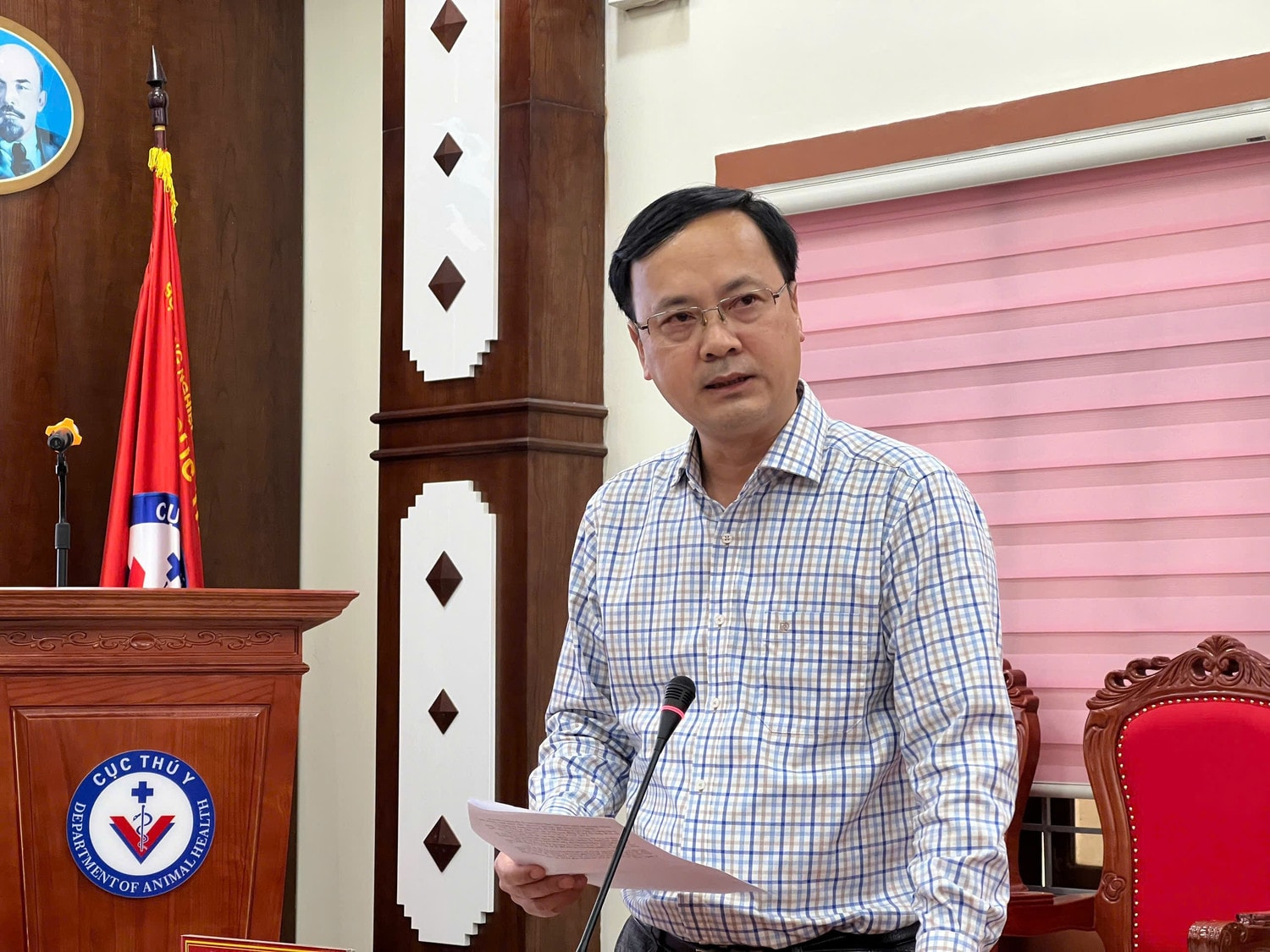 Phó Cục trưởng Cục Thú y Phan Quang Minh thông tin về kết quả công tác Thú ý năm 2024 và kế hoạch trọng tâm năm 2025. Ảnh: Hạnh Nhung
