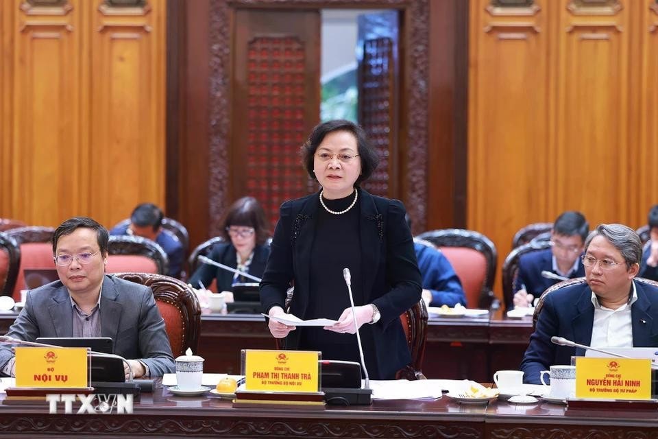 Bộ trưởng Bộ Nội vụ Phạm Thị Thanh Trà phát biểu. Ảnh: Dương Giang/TTXVN