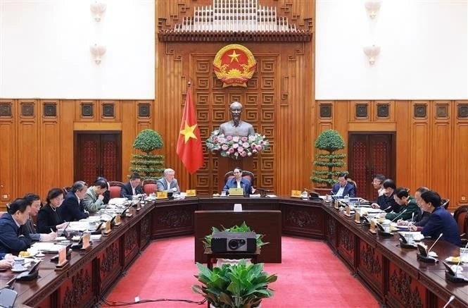 PM Pham Minh Chinh speaks at the meeting. (Photo: VNA) 440d5517-478f-4391-b425-0d426b2c33ab.jpg