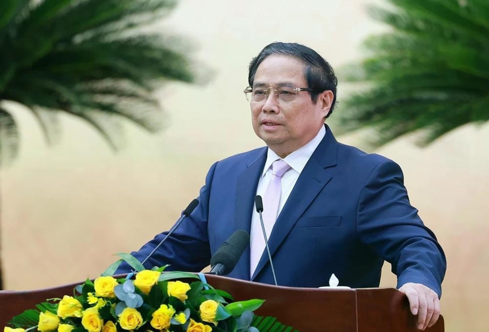 Prime Minister Pham Minh Chinh speaks at the conference. Photo: VNA img-5885.jpg