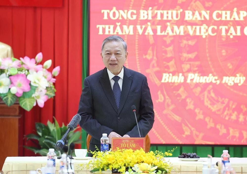 Party General Secretary To Lam addresses the working session (Photo: VNA) img-5926.jpg