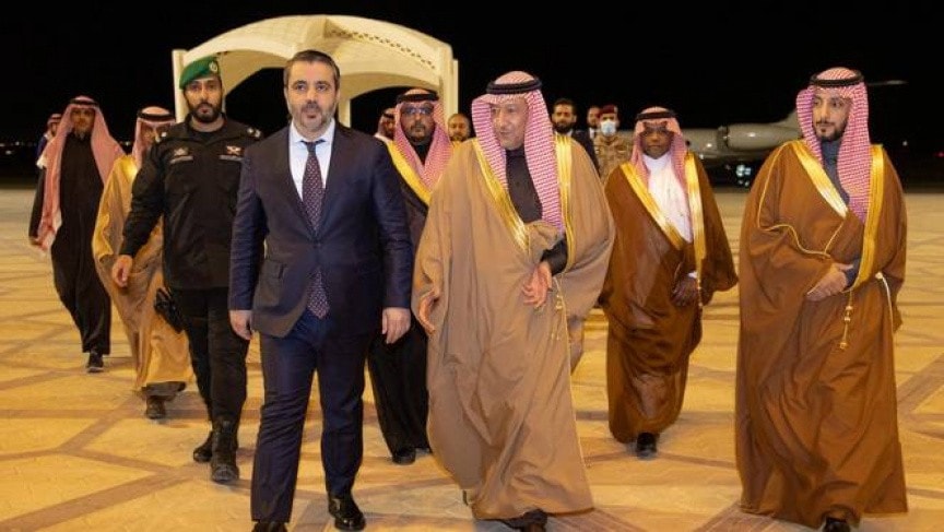 Ngoại trưởng mới được bổ nhiệm Asaad al-Shaibani của Chính quyền lâm thời Syria tới thăm Ảrập Xêút. Ảnh: Reuters