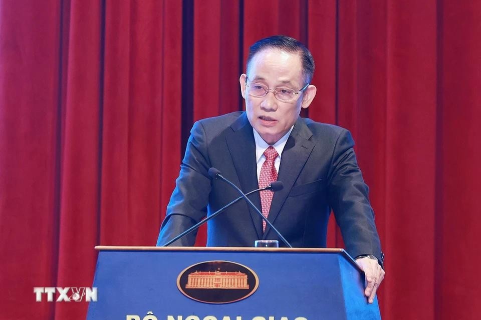Trưởng Ban Đối ngoại Trung ương Lê Hoài Trung phát biểu. Ảnh: Dương Giang/TTXVN