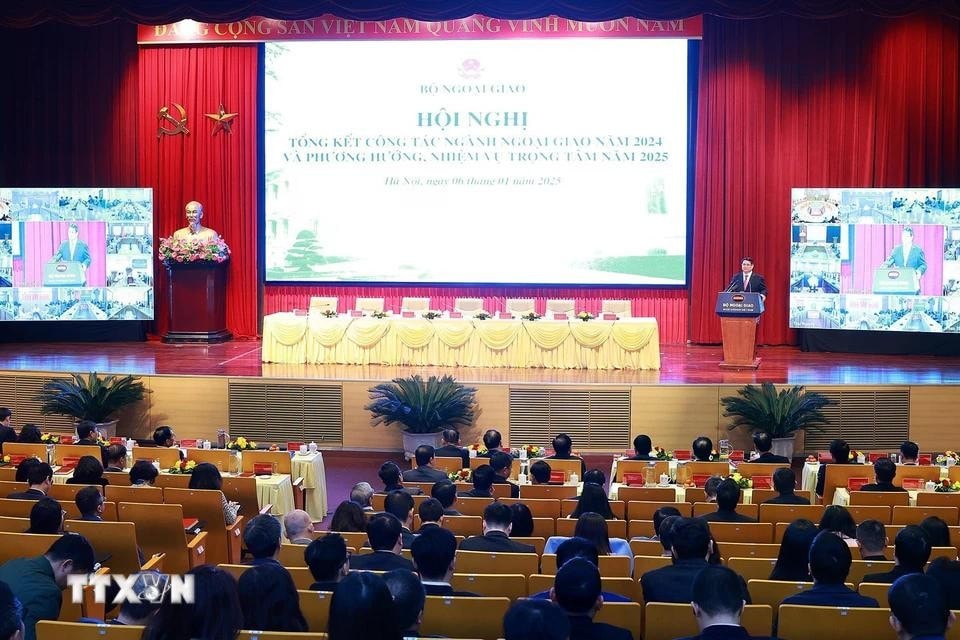 Hội nghị tổng triển khai nhiệm vụ ngành ngoại giao. Ảnh: Dương Giang/TTXVN