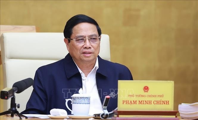 Thủ tướng Chính phủ Phạm Minh Chính chủ trì Phiên họp thứ 8 của Ban Chỉ đạo tinh gọn bộ máy của Chính phủ. Ảnh: Dương Giang/TTXVN