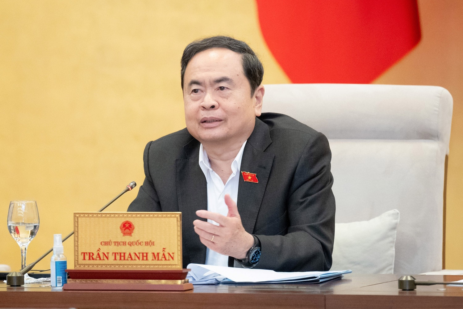 Chủ tịch Quốc hội Trần Thanh Mẫn phát biểu. Ảnh: Hồ Long