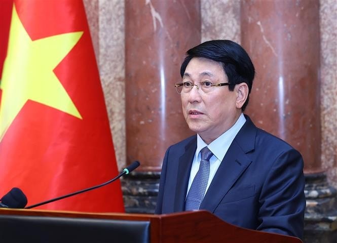 Chủ tịch nước Lương Cường phát biểu chỉ đạo. Ảnh: Lâm Khánh/TTXVN