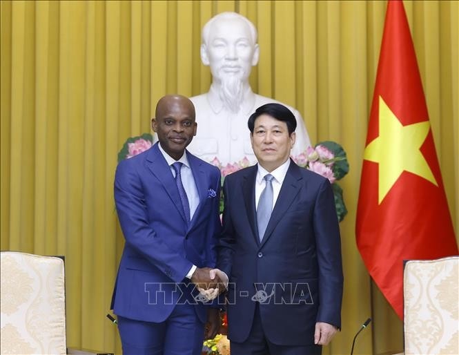 Chủ tịch nước Lương Cường tiếp Bộ trưởng Ngoại giao, Hội nhập khu vực và Kiều dân Cộng hoà Togo Robert Dussey. Ảnh: Lâm Khánh/TTXVN