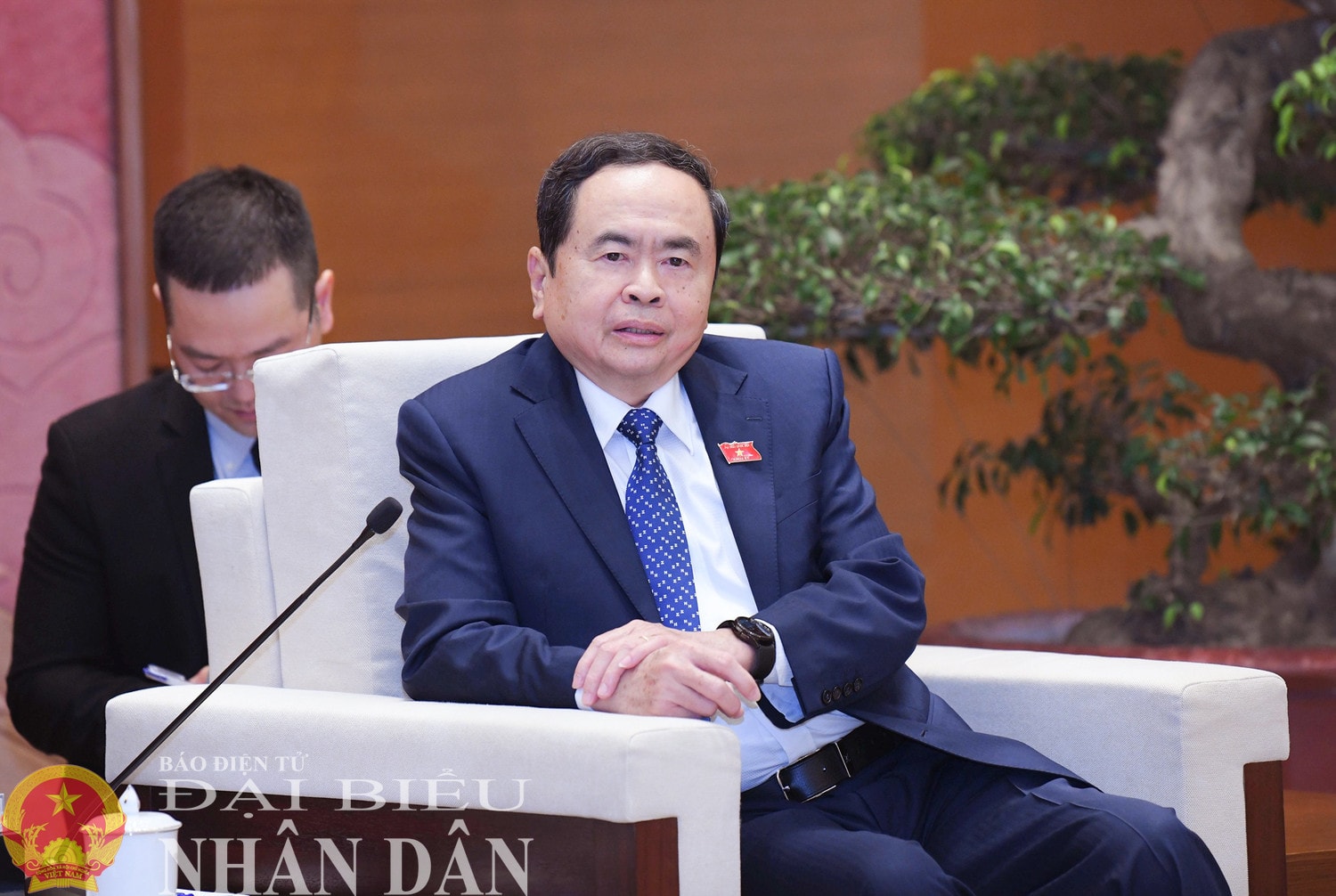 Chủ tịch Quốc hội Trần Thanh Mẫn phát biểu tại cuộc tiếp. Ảnh: Lâm Hiển