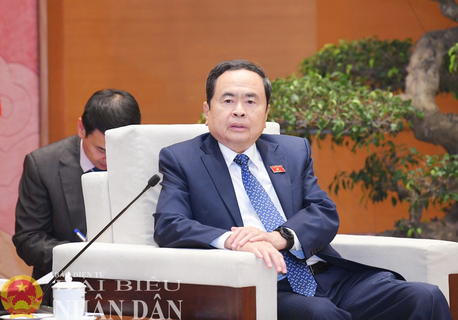 Chủ tịch Quốc hội Trần Thanh Mẫn phát biểu tại cuộc tiếp. Ảnh: Lâm Hiển