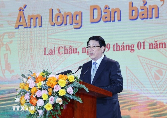 Chủ tịch nước Lương Cường phát biểu. Ảnh: Lâm Khánh/TTXVN