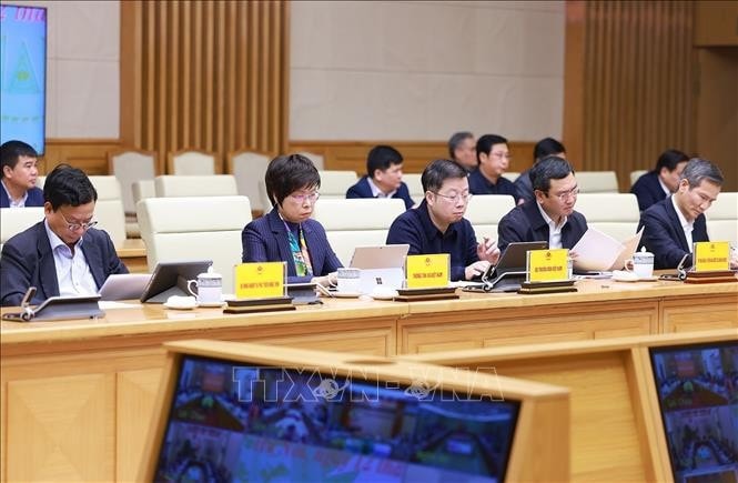 Đại diện các bộ, ngành tham dự phiên họp của Ban Chỉ đạo Trung ương triển khai xoá nhà tạm, nhà dột nát. Ảnh: Dương Giang/TTXVN