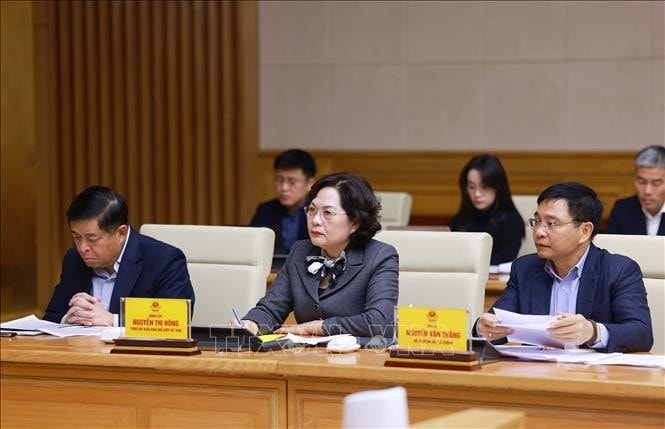 Đại diện các bộ, ngành tham dự phiên họp của Ban Chỉ đạo Trung ương triển khai xóa nhà tạm, nhà dột nát. Ảnh: Dương Giang/TTXVN
