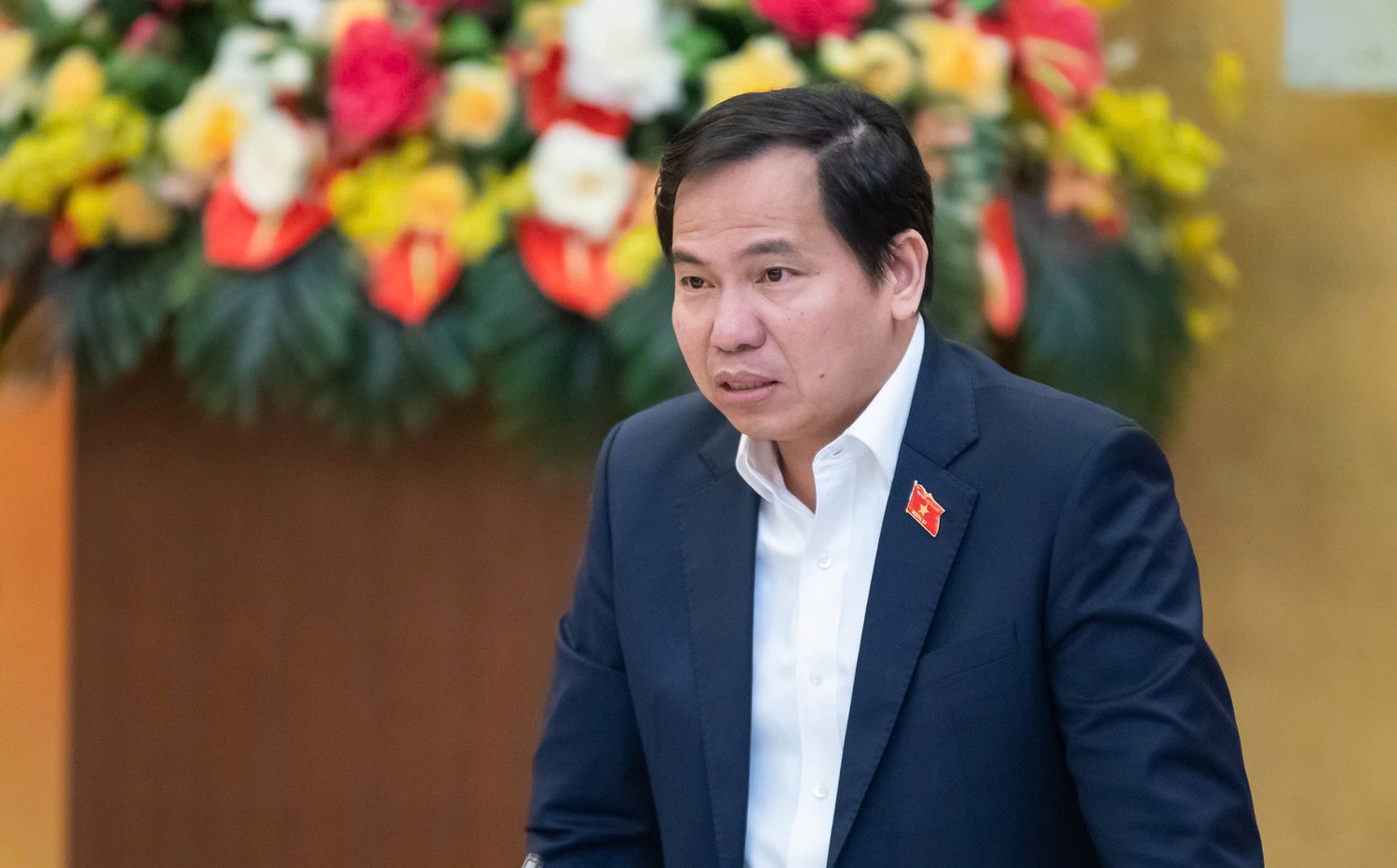 Chủ nhiệm Ủy ban Tài chính - Ngân sách Lê Quang Mạnh phát biểu