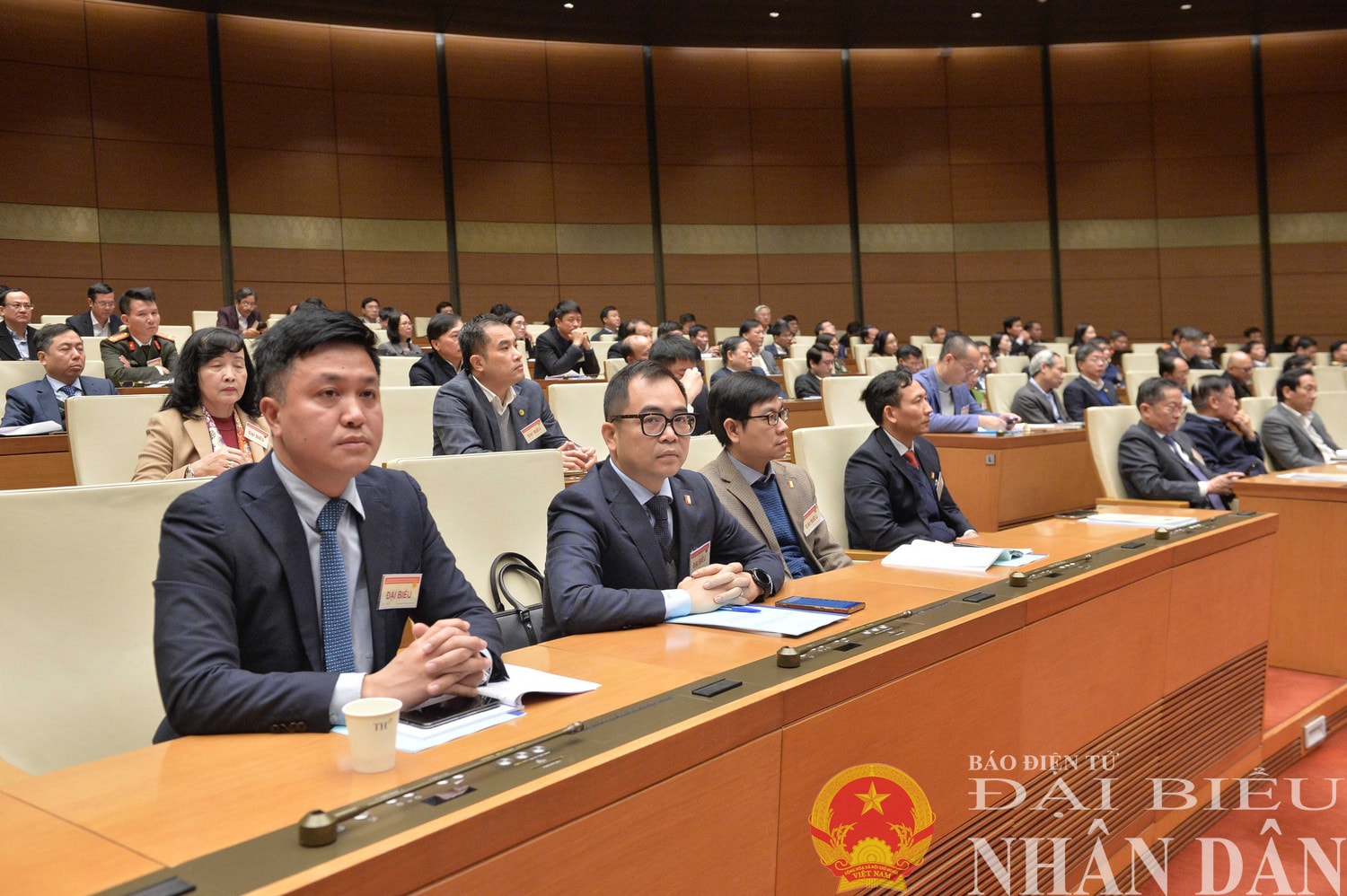 Các đại biểu dự hội nghị tại điểm cầu Nhà Quốc hội. Ảnh: Hồ Long