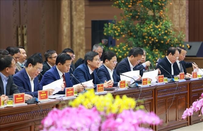 Các đại biểu dự Hội nghị lần thứ năm của Hội đồng điều phối vùng Đồng bằng sông Hồng. Ảnh: Dương Giang/TTXVN